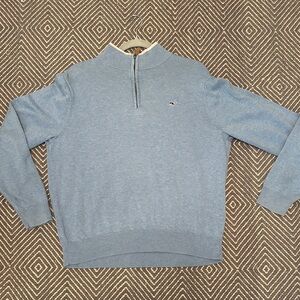 Vineyard Vines Men's Light Blue Zip-Up Sweater
